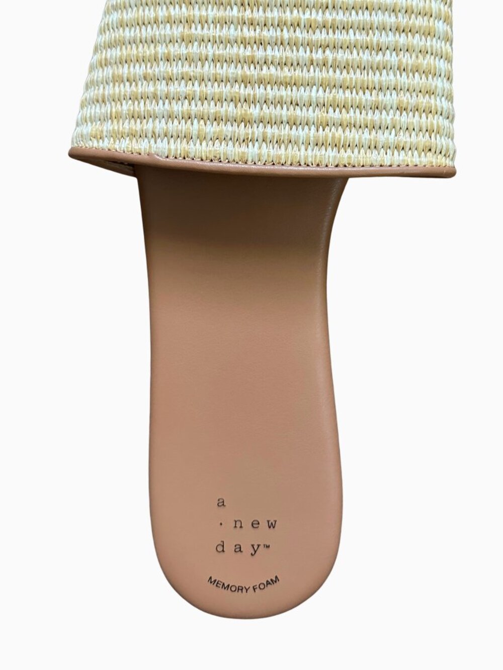 SALE 🎉 A New Day NWT Maren Natural Woven Raffia Slide Sandals 11 Memory Foam - Picture 6 of 7